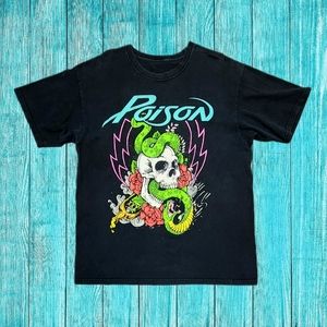 💀 Poison Band/Concert Men's T-Shirt Size Large 🐍